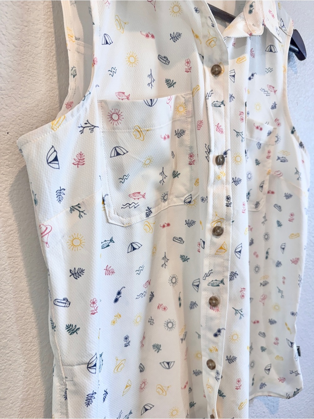 Eddie Bauer Performance Woven Shirt Womens M Coastal Beach Vacation Golf L20 - Picture 4 of 9